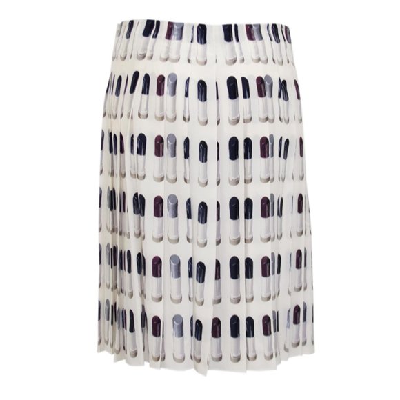 ICONIC PRADA LIPSTICK Pleated Silk SKIRT RUNWAY S/S 2000 Y2K IT 40/ 4 - Picture 9 of 13